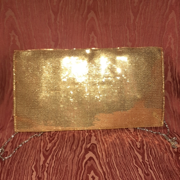 FOREVER 21 GOLD SEQUINS CROSSBODY RECTANGLE PURSE - Picture 3 of 10